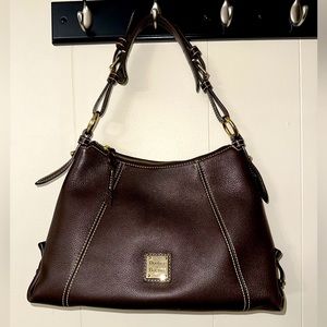 Chocolate brown Dooney & Bourke small east/west shoulder bag